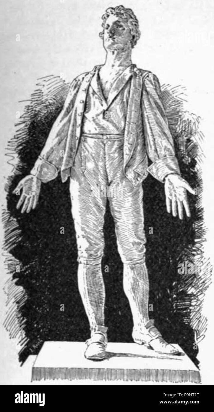 . Disegno della statua di bronzo di Nathan Hale si trova presso il Capitol a Hartford, Connecticut . pubblicato 1892; statua dedicata 14 Giugno 1887 144 Appletons' Hale John - Nathan Foto Stock