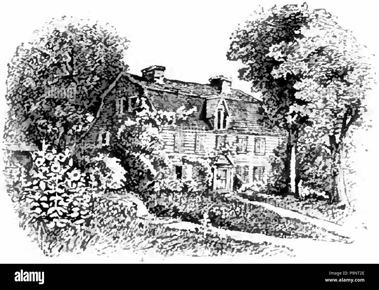 144 Appletons' Nathaniel Hawthorne Old Manse Foto Stock