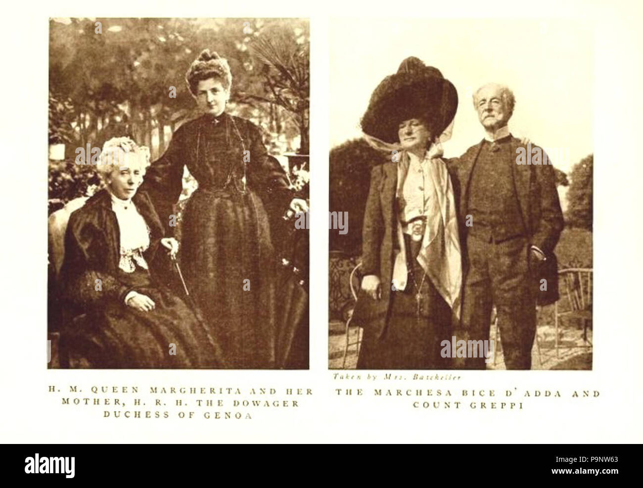 187 BATES-BATCHELLER (1911) p240 - H. M. la regina Margherita e sua madre, H. R. H. la Duchessa Dowager di Genova Foto Stock