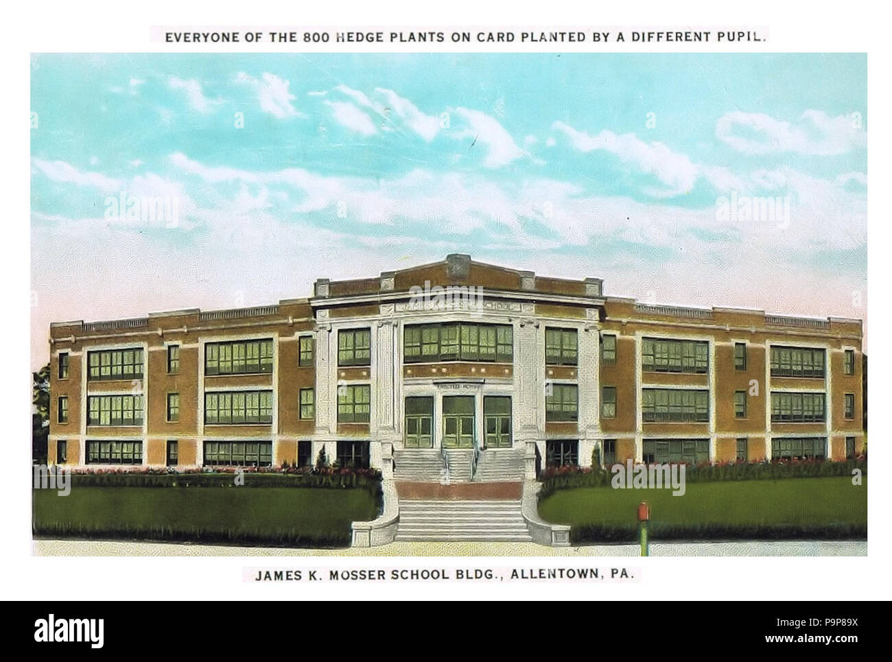 38 1920 - James K Mosser Scuola Elementare - Cartolina - Allentown PA Foto Stock