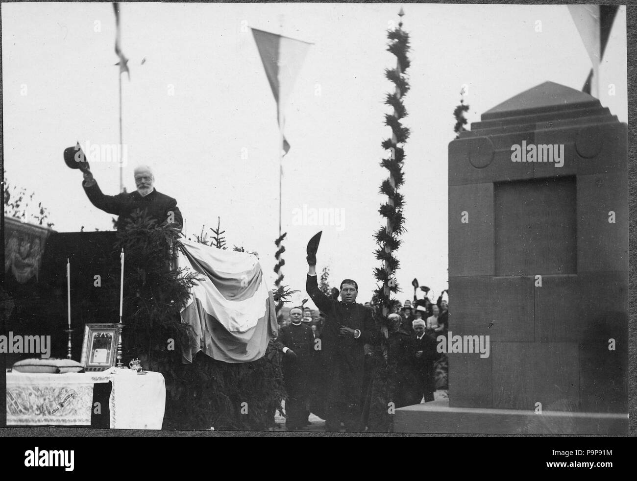 44 3. Oktober 1909 - Denkmalenthüllung in Helmstadt durch Prinz Ludwig von Bayern, Festrede Foto Stock