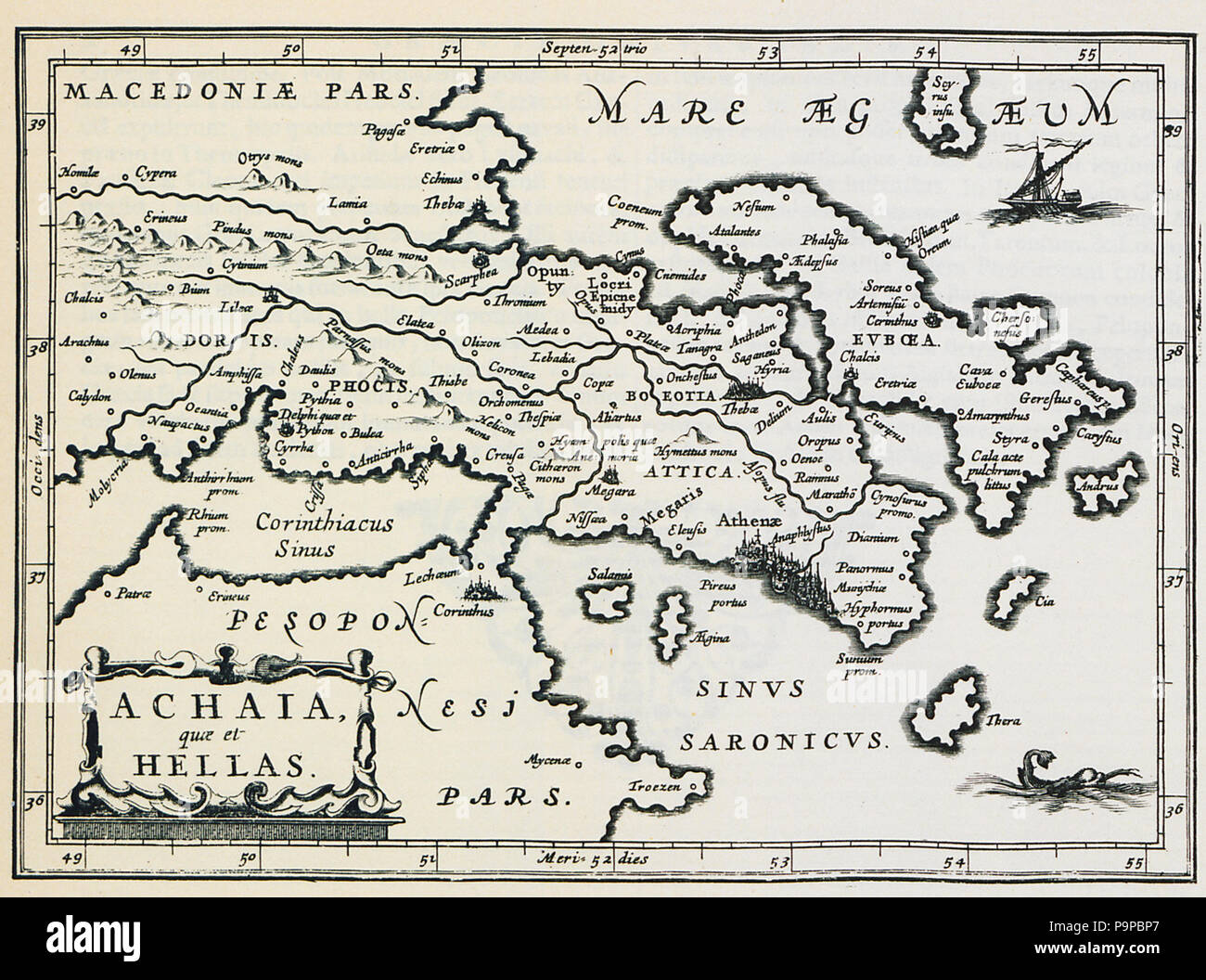 97 Acaia, que et Hellas - Laurenberg Johann - 1661 Foto Stock