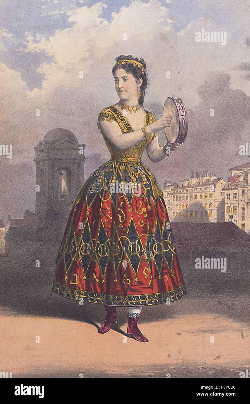 . Inglese: Adelina Patti (19 febbraio 1843 - 27 settembre 1919) era un acclamato del XIX secolo cantante lirica. Qui si è mostrato come Esmeralda circa nel 1870. circa 1870 99 Adelina Patti come Esmeralda ca 1870 Foto Stock