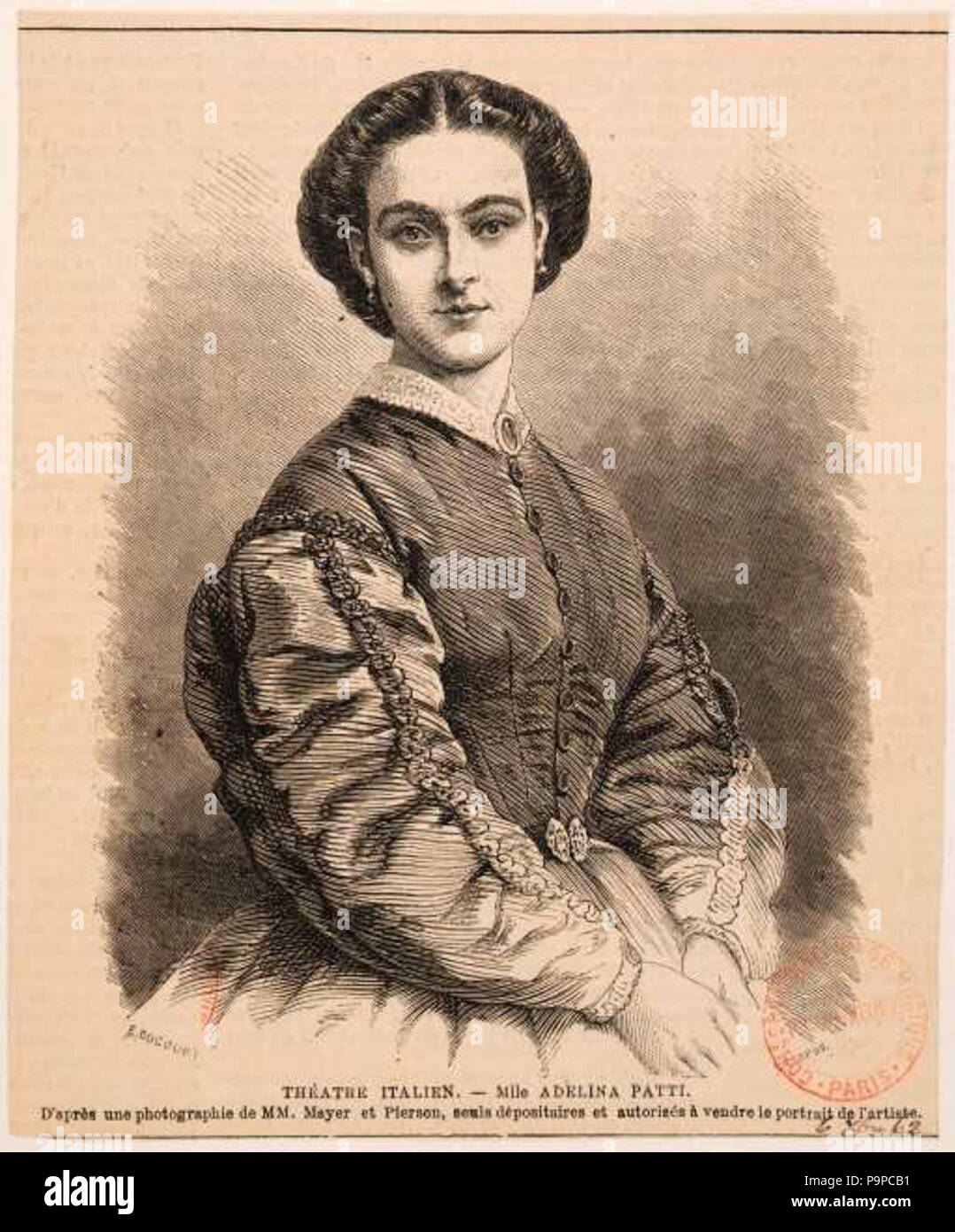 . Inglese: Adelina Patti un famoso soprano . Nel 1860 circa 99 Adelina Patti in 1860 Foto Stock