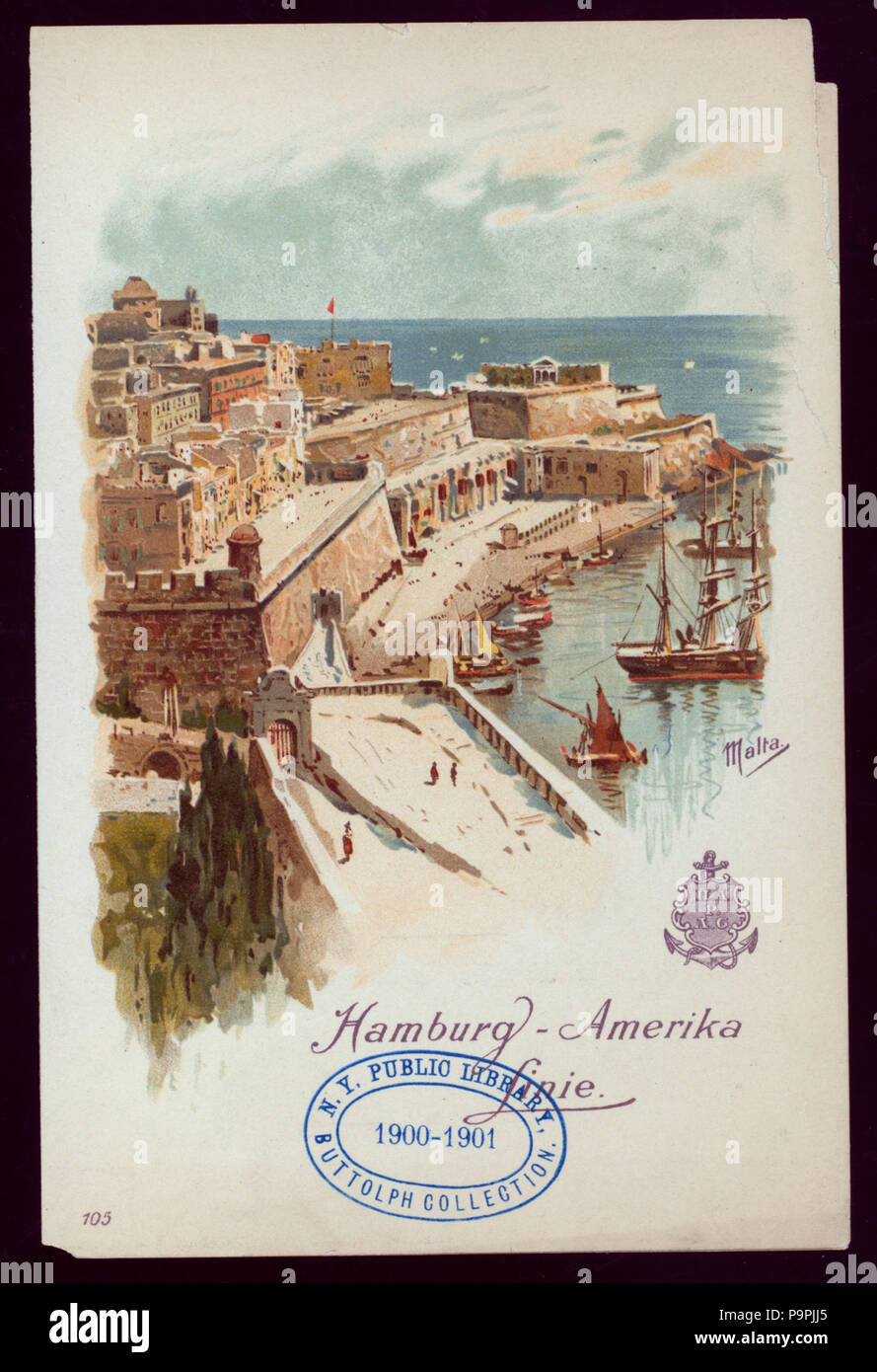 541 LA CENA (detenute da) AMBURGO- ARMERIKA LINIE (a) lungo il tragitto EXPRESS VAPORIZZATORE Auguste Victoria (SS;) (NYPL ADE-271858-468018) Foto Stock
