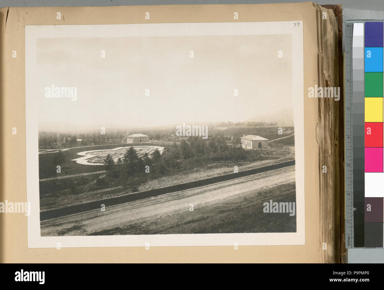 102 - Gli aeratori. Vista generale mostra Ashokan aeratore, Gaging camera camera schermata e gate inferiore-camera. Contratto 10. Maggio 25, 1916 (NYPL b13814376-435556) Foto Stock