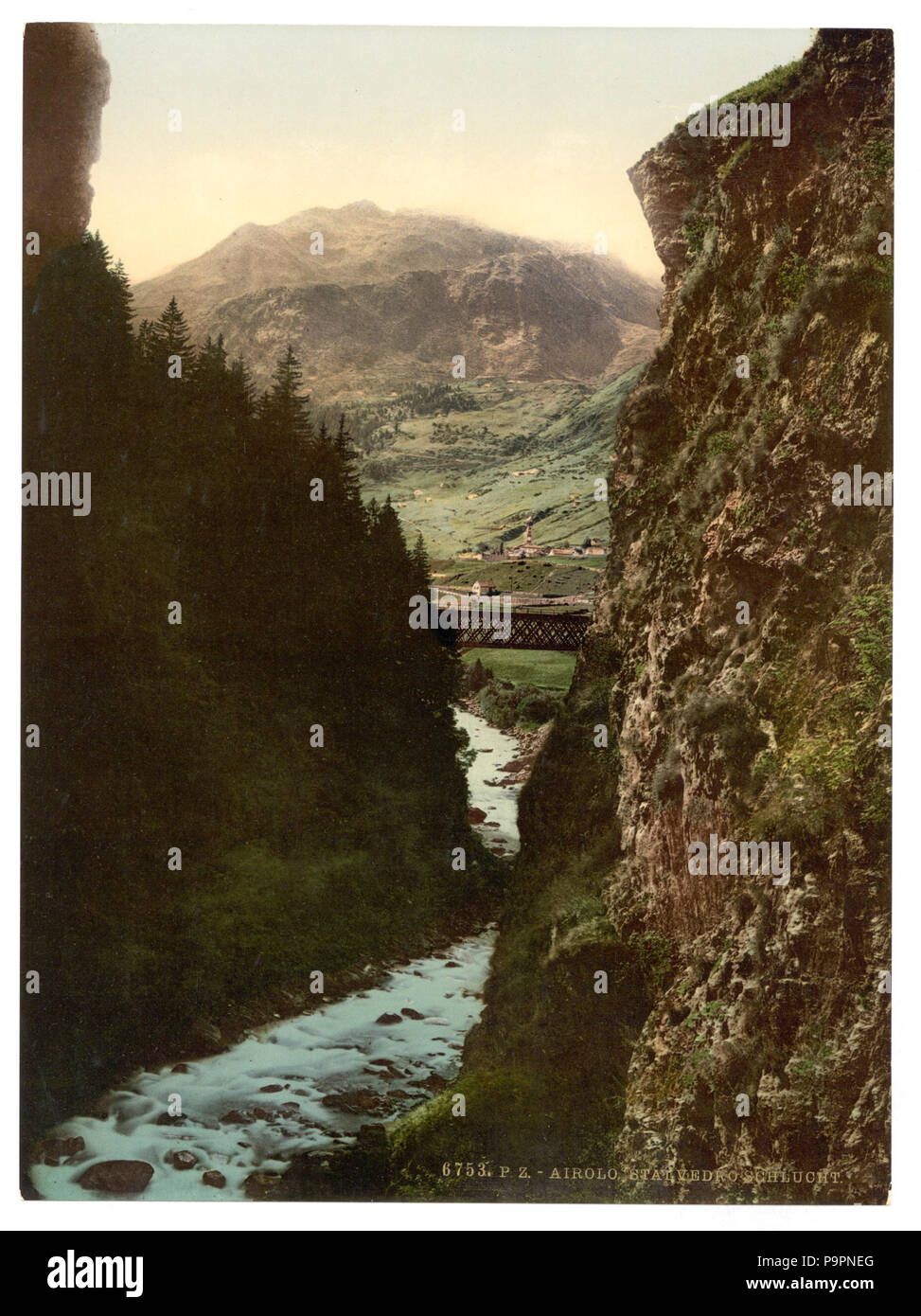 107 Airolo, gole di Stalvedro e Airolo, San Gottardo, ferroviaria svizzera-LCCN2001703191 Foto Stock