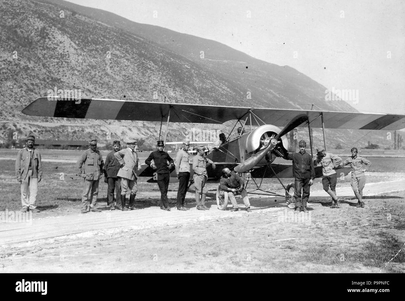 107 aereo, aeroporto, prima Guerra Mondiale, marchio Gerrman, biplanare Fortepan 69965 Foto Stock