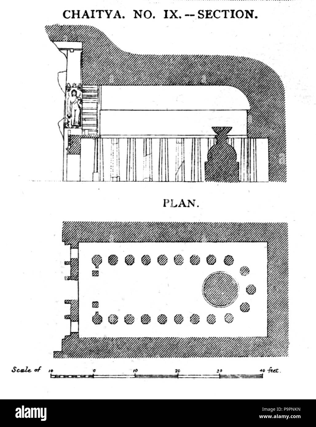 107 Ajanta Chaitya del piano 9 Foto Stock