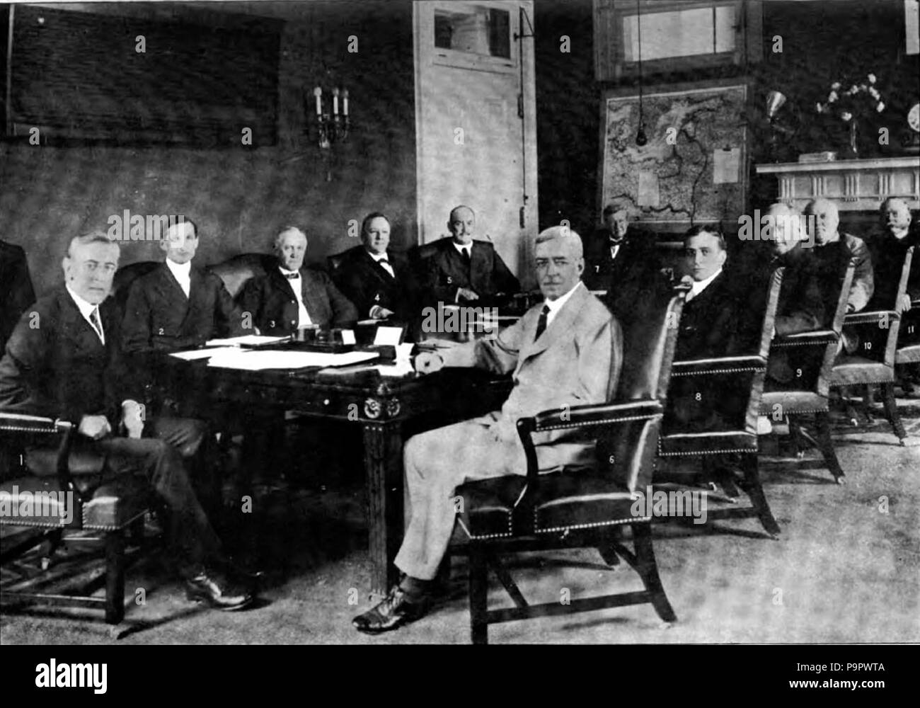 125 Americana Woodrow Wilson Cabinet di guerra Foto Stock