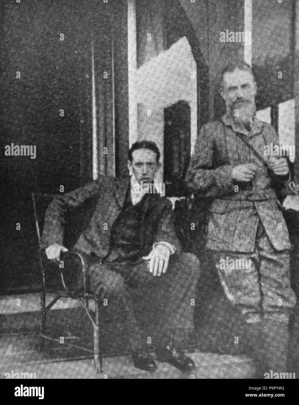 . Inglese: " preso dalla sig.ra Shaw a Ayot Street, Lawrence, Hertfordshire, Inghilterra." . non più tardi del 1909 148 Archiblad Henderson e George Bernard Shaw Foto Stock