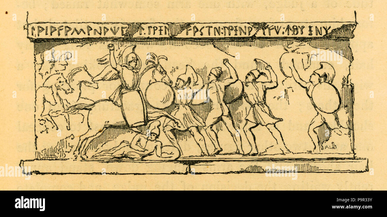 189 SCENA DI BATTAGLIA - borsisti Charles - 1839 Foto Stock