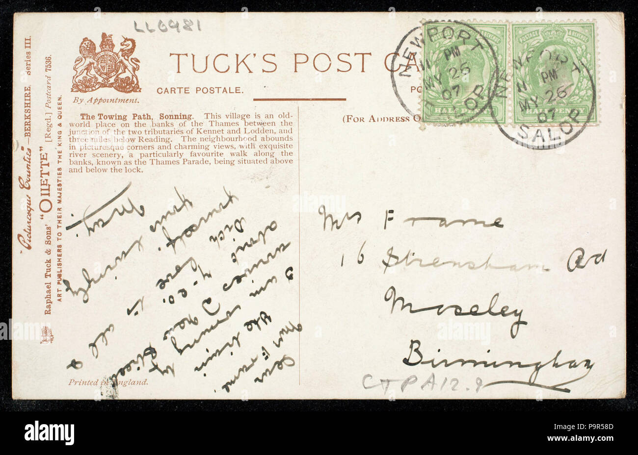 196 Berkshire, la traiettoria di traino, Sonning. (Bni 440272) Foto Stock