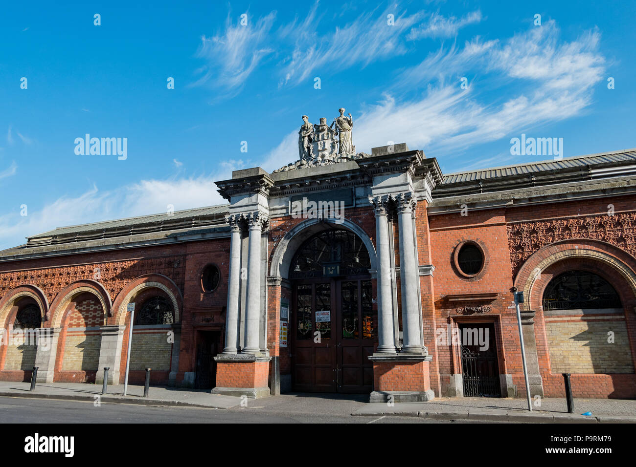 Dublino, Lug 1: vista esterna del consiglio municipale di Dublino Commercio all'ingrosso di frutta e verdura del mercato dei fiori il Lug 1, 2018 a Dublino, Irlanda Foto Stock