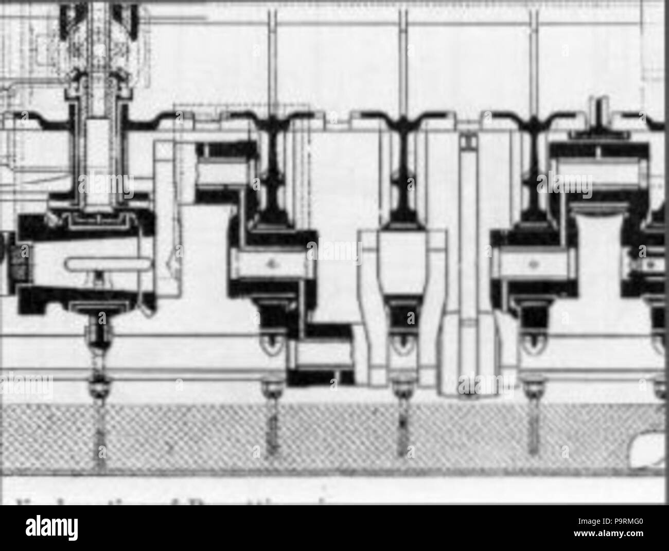 256 Bugatti U-16 sezione di albero motore Foto Stock