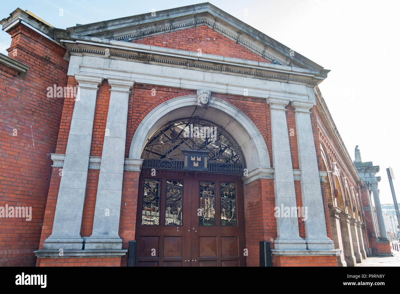 Dublino, Lug 1: vista esterna del consiglio municipale di Dublino Commercio all'ingrosso di frutta e verdura del mercato dei fiori il Lug 1, 2018 a Dublino, Irlanda Foto Stock