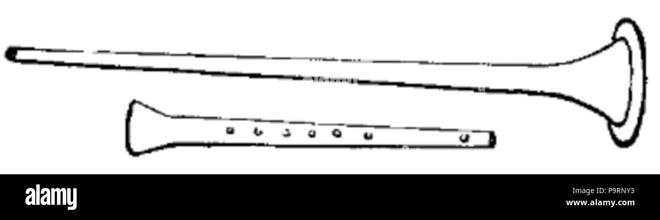 262 C+B-Music-Fig11-StraightTrumpetAndPipe Foto Stock