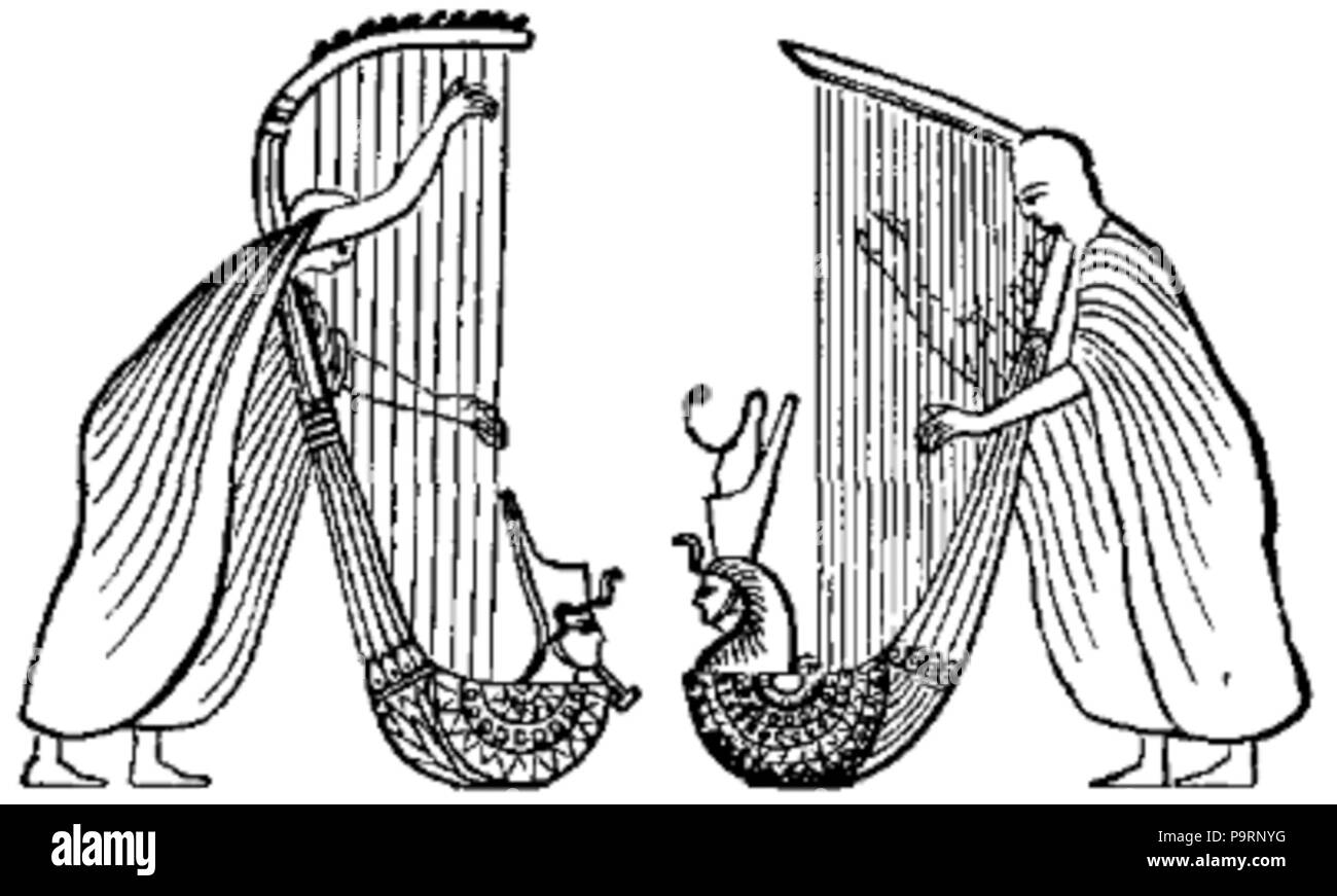 263 C+B-Music-Fig18-EgyptianStandingHarp Foto Stock