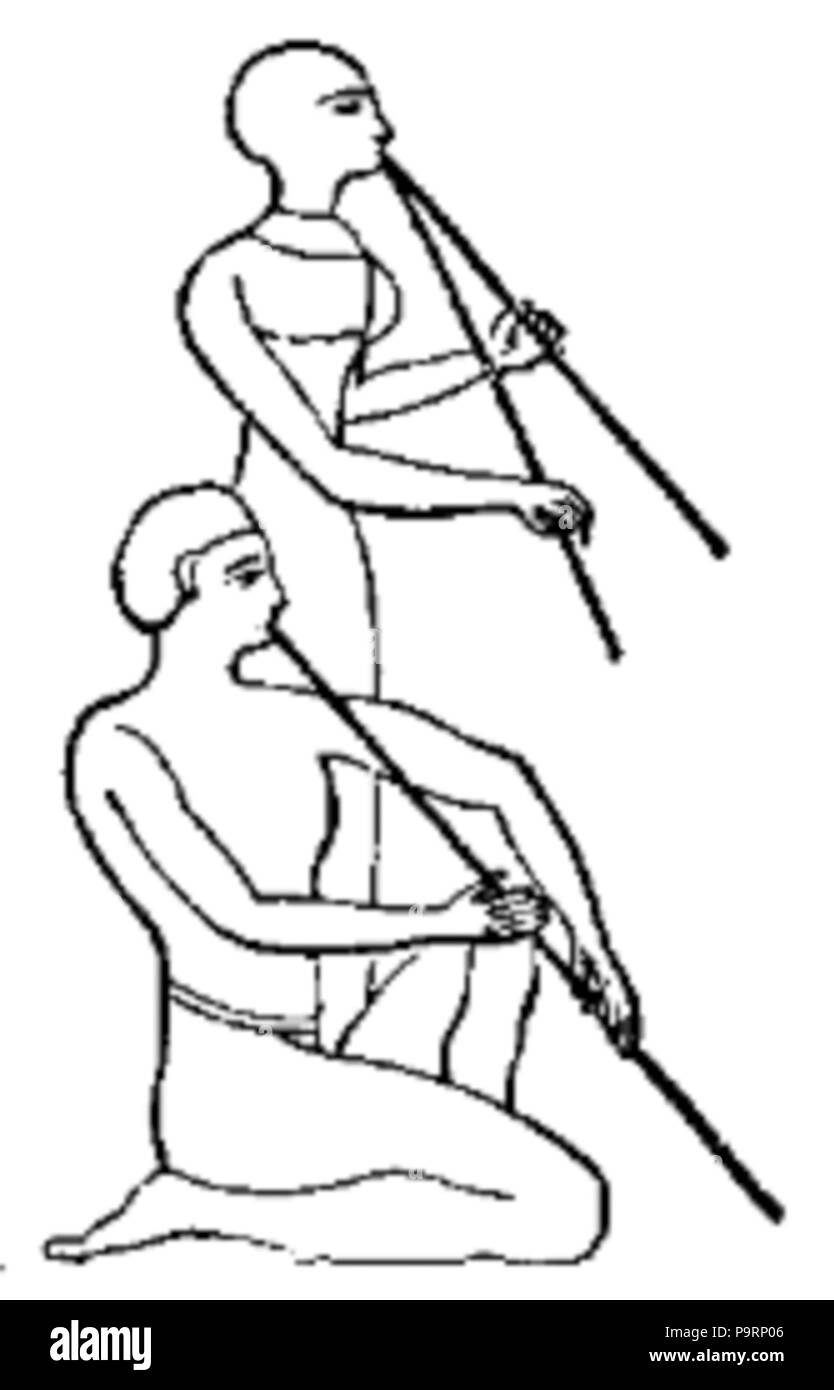 263 C+B-Music-Fig7-AssyrianDoubleFlute Foto Stock