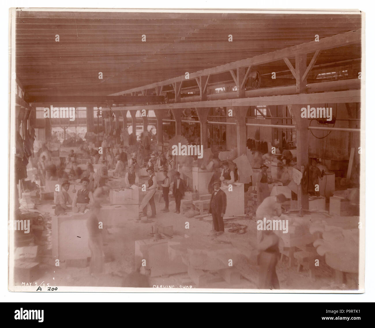 284 Carving shop, (Porta Morris cantiere di marmo) (NYPL b11524053-490396) Foto Stock