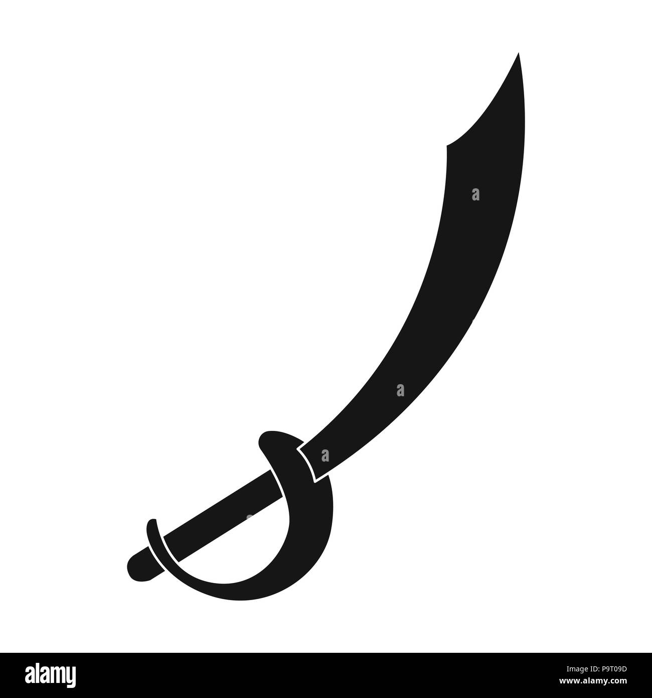 Pirate sabre icona in stile neri isolati su sfondo bianco. Il simbolo dei pirati illustrazione vettoriale Immagine e Vettoriale - Alamy