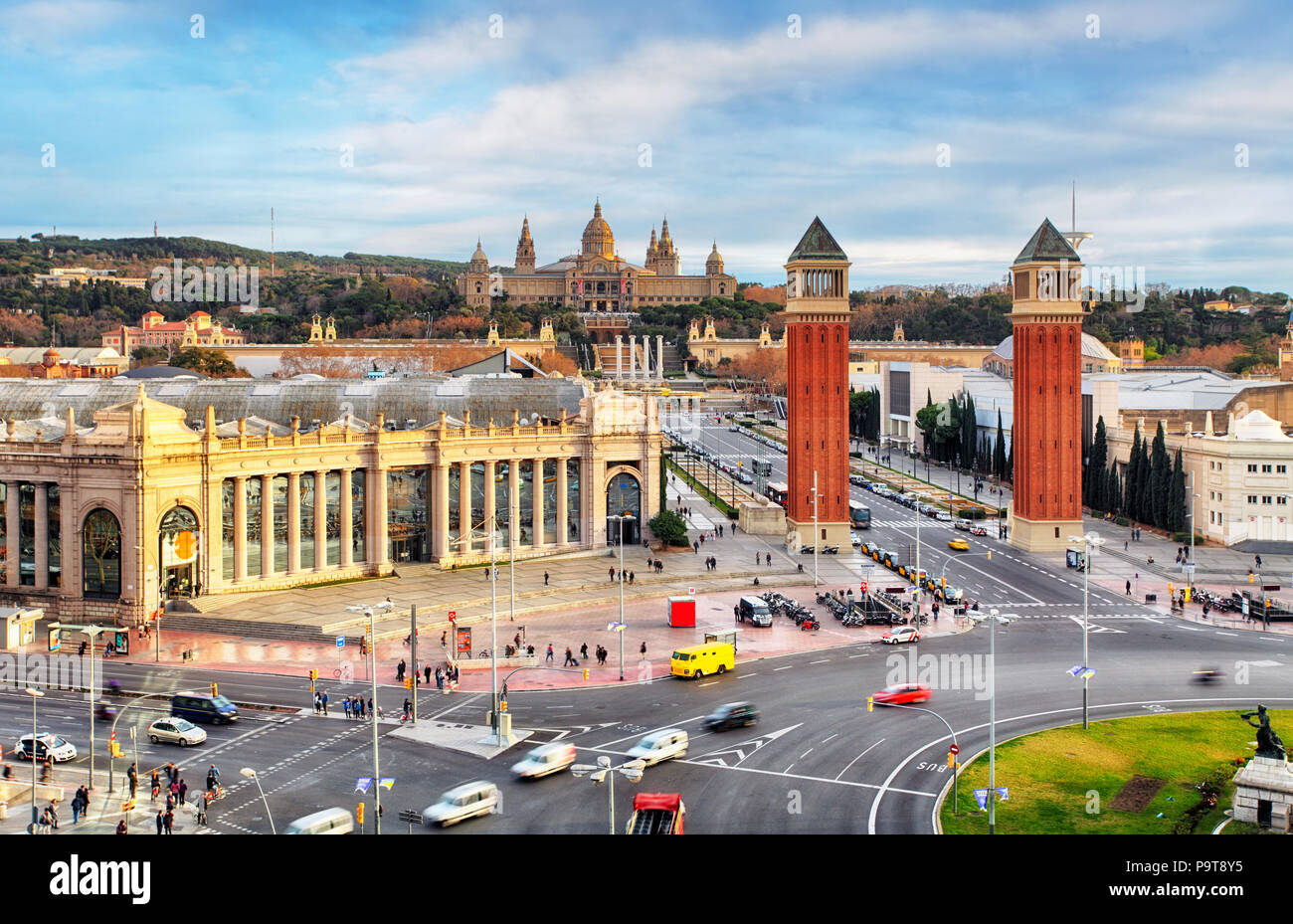 Barcellona - Plaça de Espanya, Spagna Foto Stock