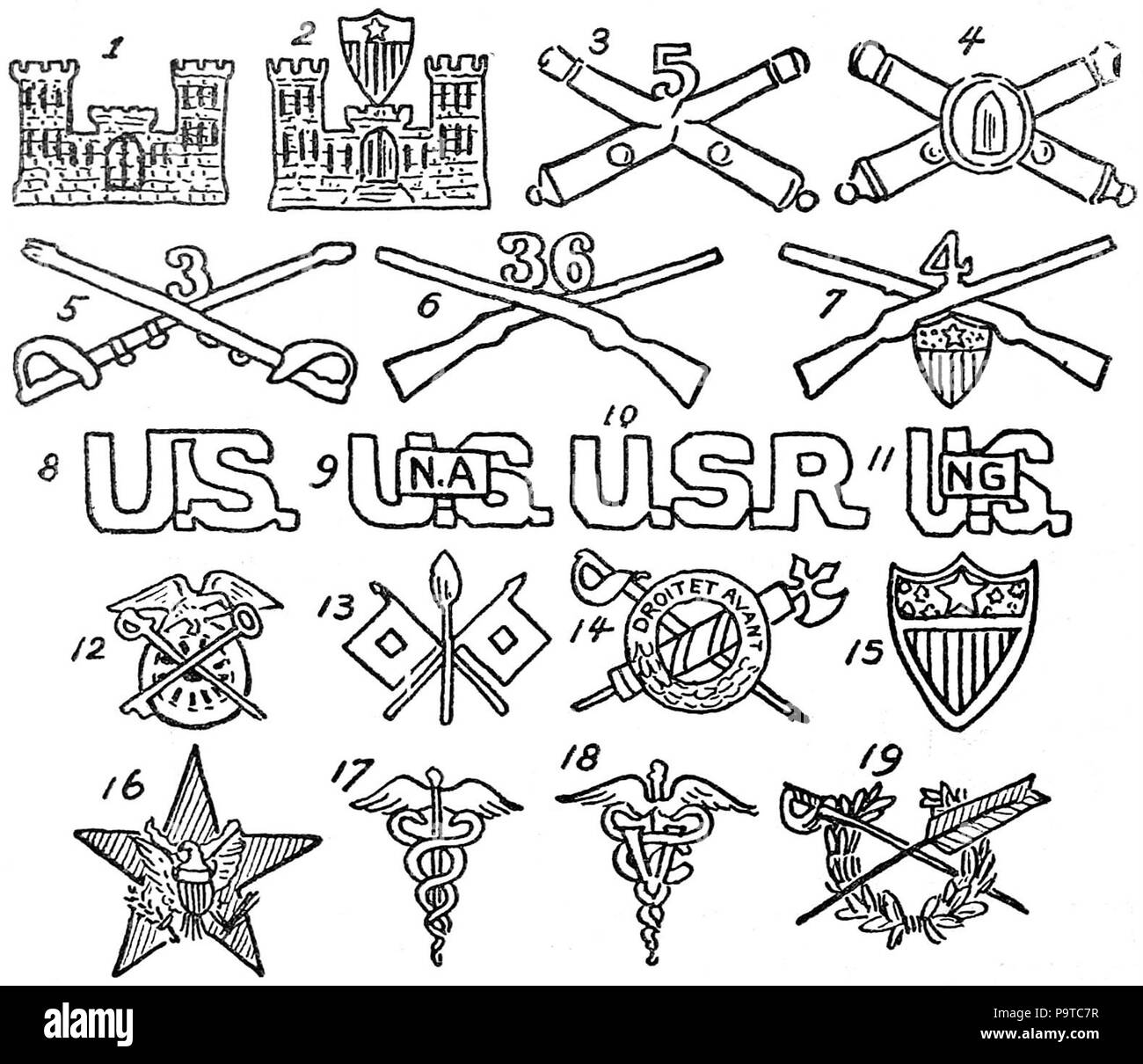 335 Collier's 1921 insegne militari - Collare - Ufficiali Foto Stock