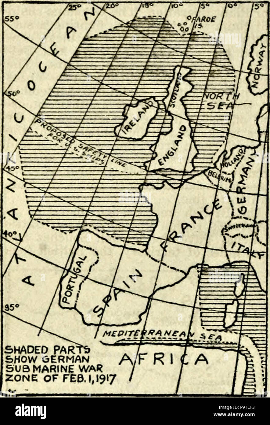 335 Collier's 1921 Guerra Mondiale - sommergibile tedesco blocco Foto Stock