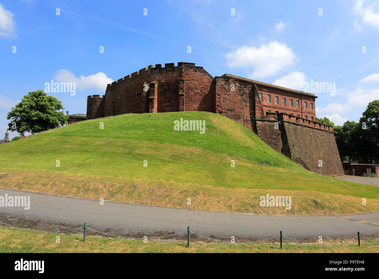 Estate vista del castello di Chester, Chester City, Cheshire, Inghilterra Foto Stock