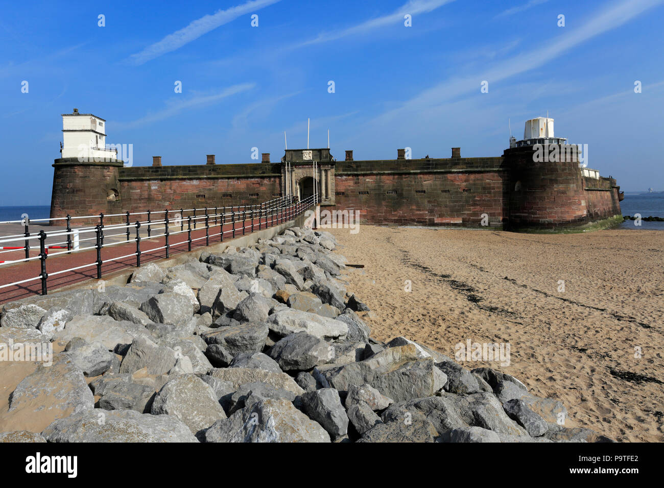 Fort Persico, New Brighton località balneare, Wallasey town, Wirral, Merseyside England, Regno Unito Foto Stock