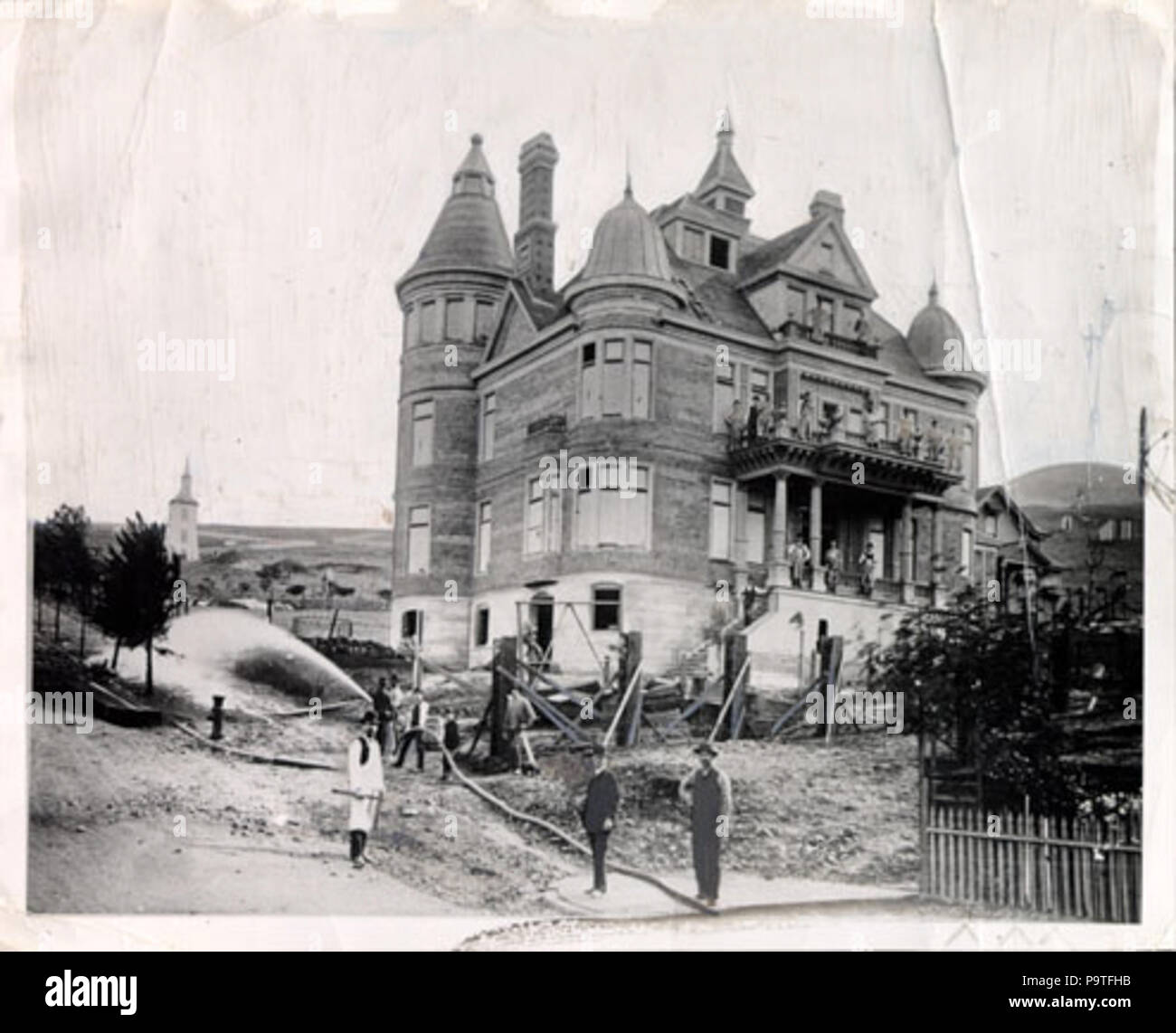 . Inglese: Alfred E. Clarke Mansion in costruzione nel 1870, San Francisco, CA . 347 Costruzione1870 Foto Stock