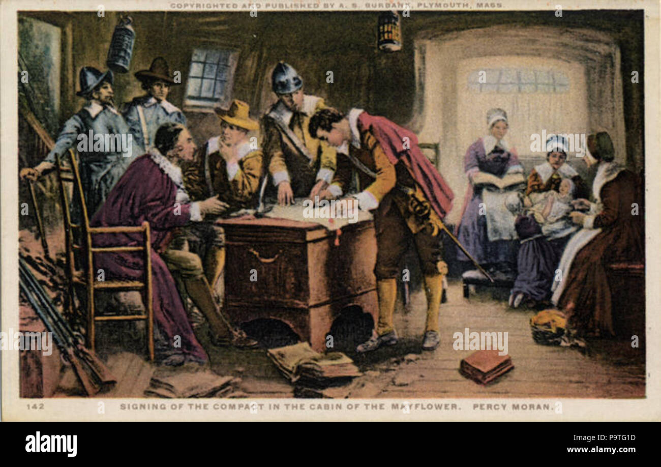 349 coperti da copyright e pubblicato da una S Burbank, firma del Compact nel Mayflower, Percy Moran (BNI 22135) Foto Stock