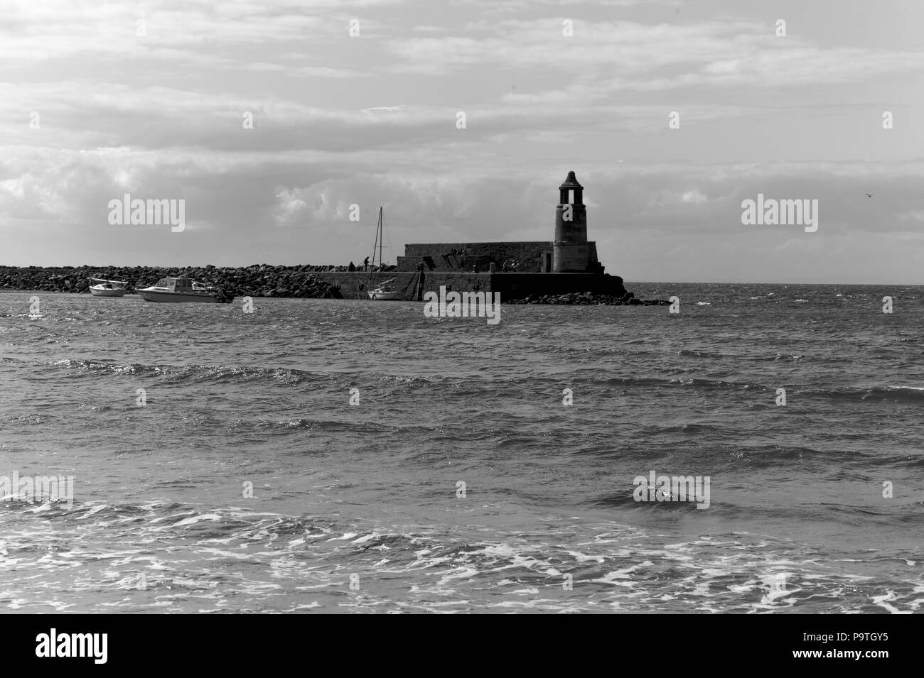 Vecchio faro di Port Logan, Dumfries and Galloway, Scozia. Foto Stock