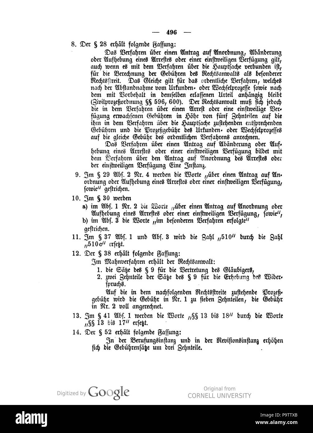 432 Deutsches Reichsgesetzblatt 1909 030 0496 Foto Stock