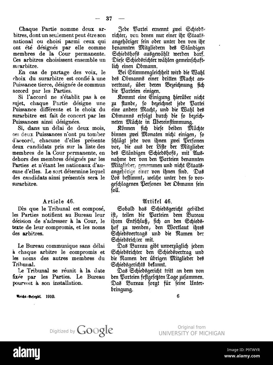 435 Deutsches Reichsgesetzblatt 1910 002 0037 Foto Stock