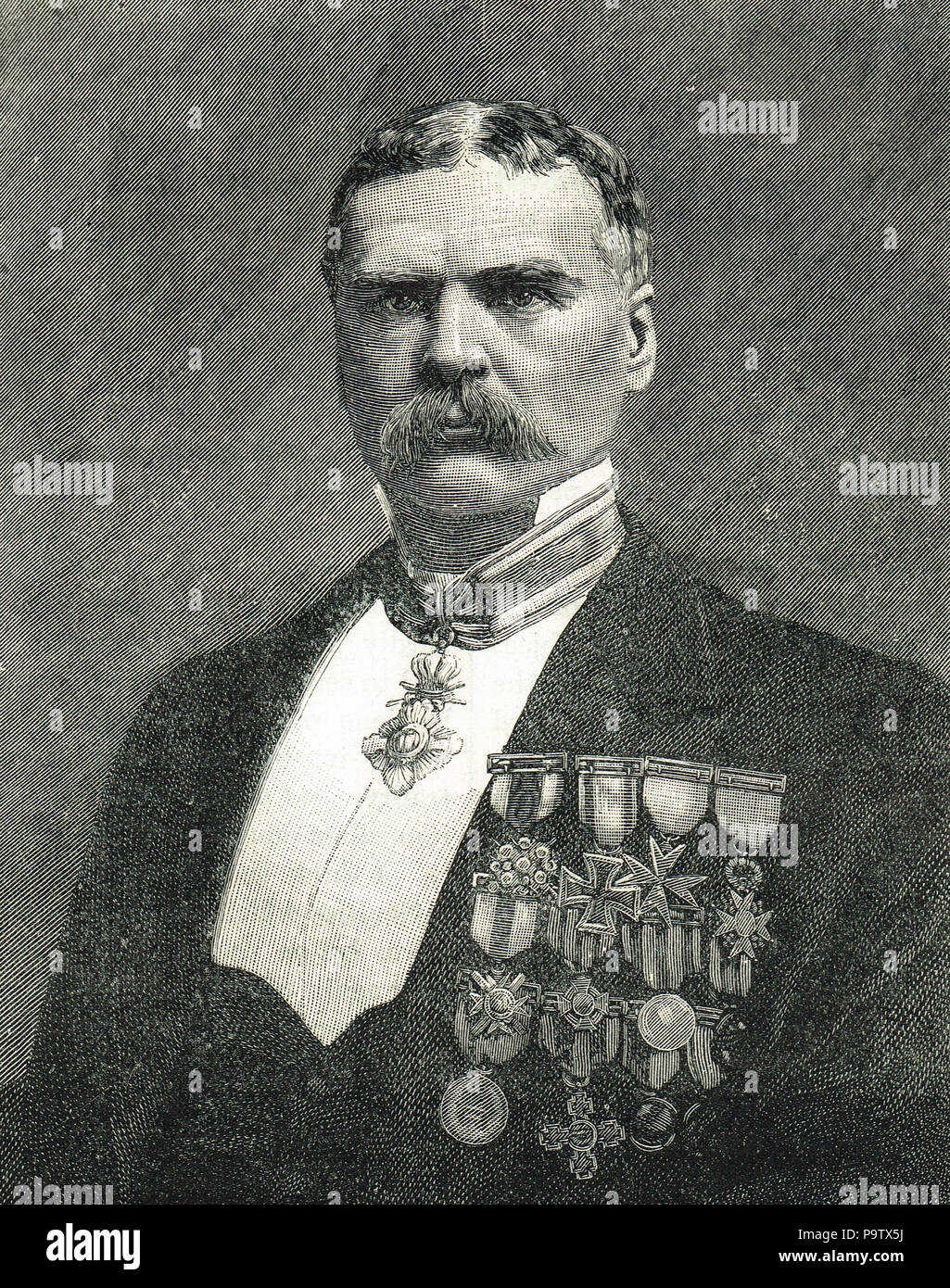 Archibald Forbes, Scottish corrispondente di guerra, nel 1877 circa Foto Stock