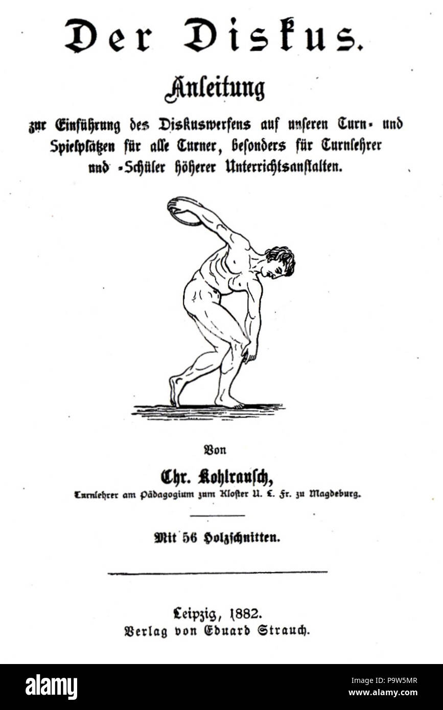 385 Der Diskus. Anleitung von Christian Georg Kohlrausch 1882, Titel Foto Stock 385 Der Diskus. Anleitung von Christian Georg Kohlrausch 1882, Titel Foto Stock