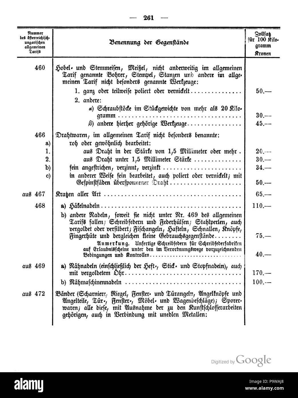 417 Deutsches Reichsgesetzblatt 1906 007 261 Foto Stock