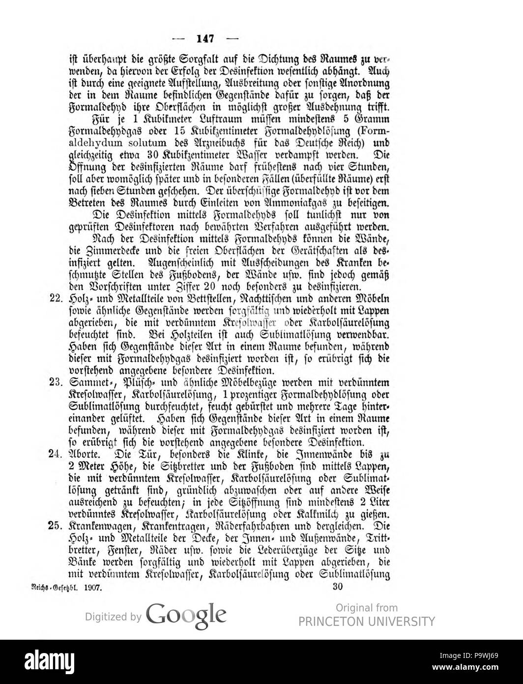 422 Deutsches Reichsgesetzblatt 1907 017 147 Foto Stock