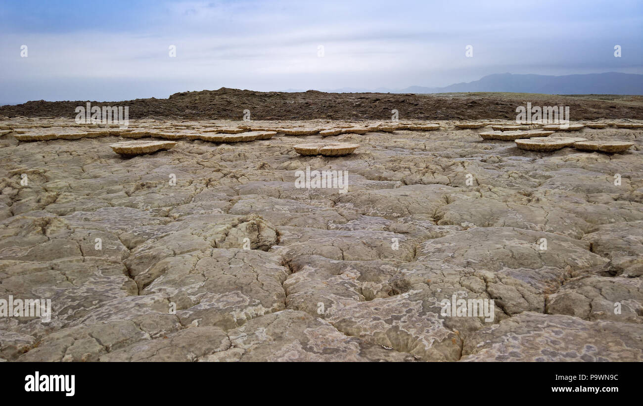 Salt Lake Karum aka Lago Assale o Asale , Danakil lontano, Etiopia Foto Stock