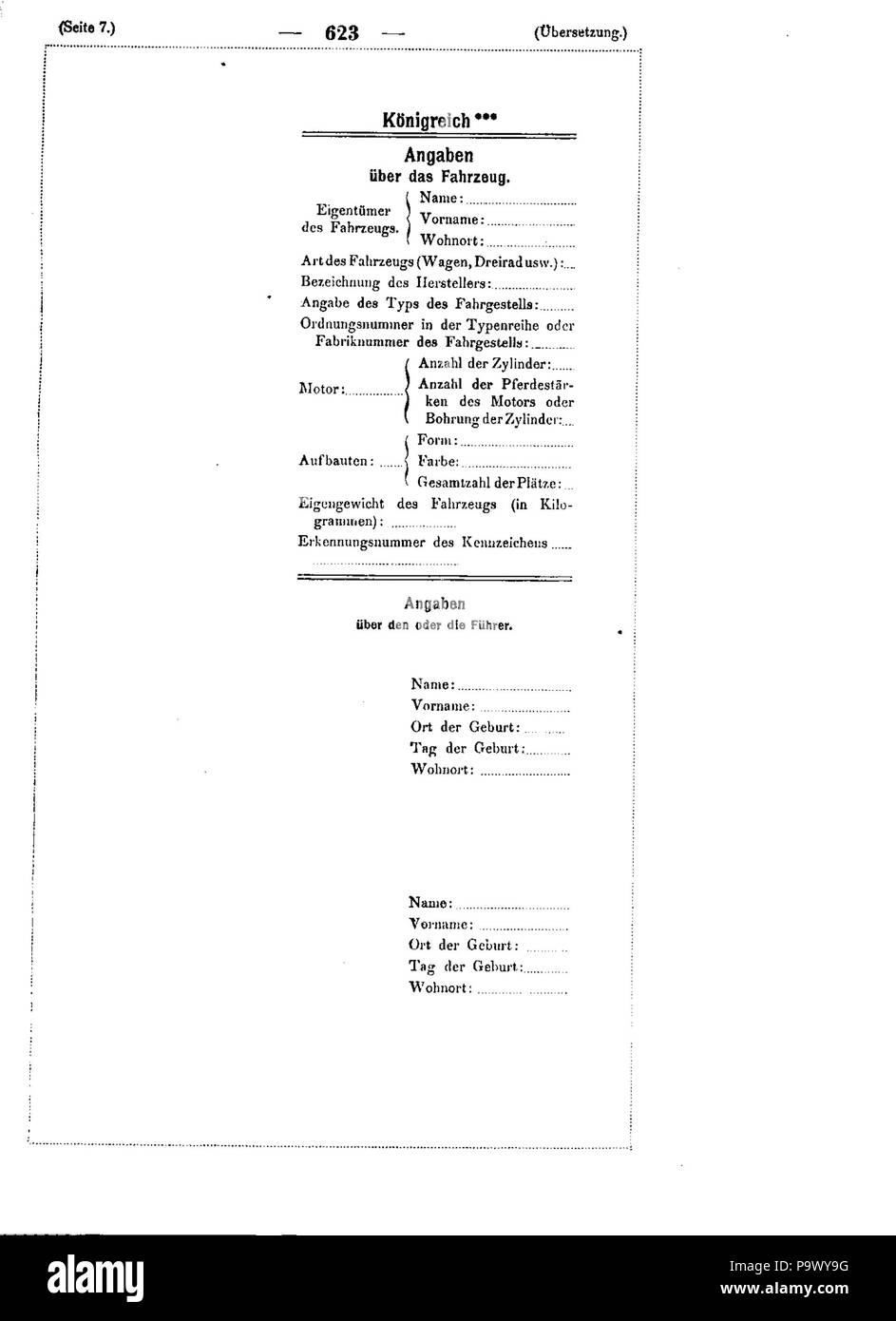 438 Deutsches Reichsgesetzblatt 1910 021 0623 Foto Stock