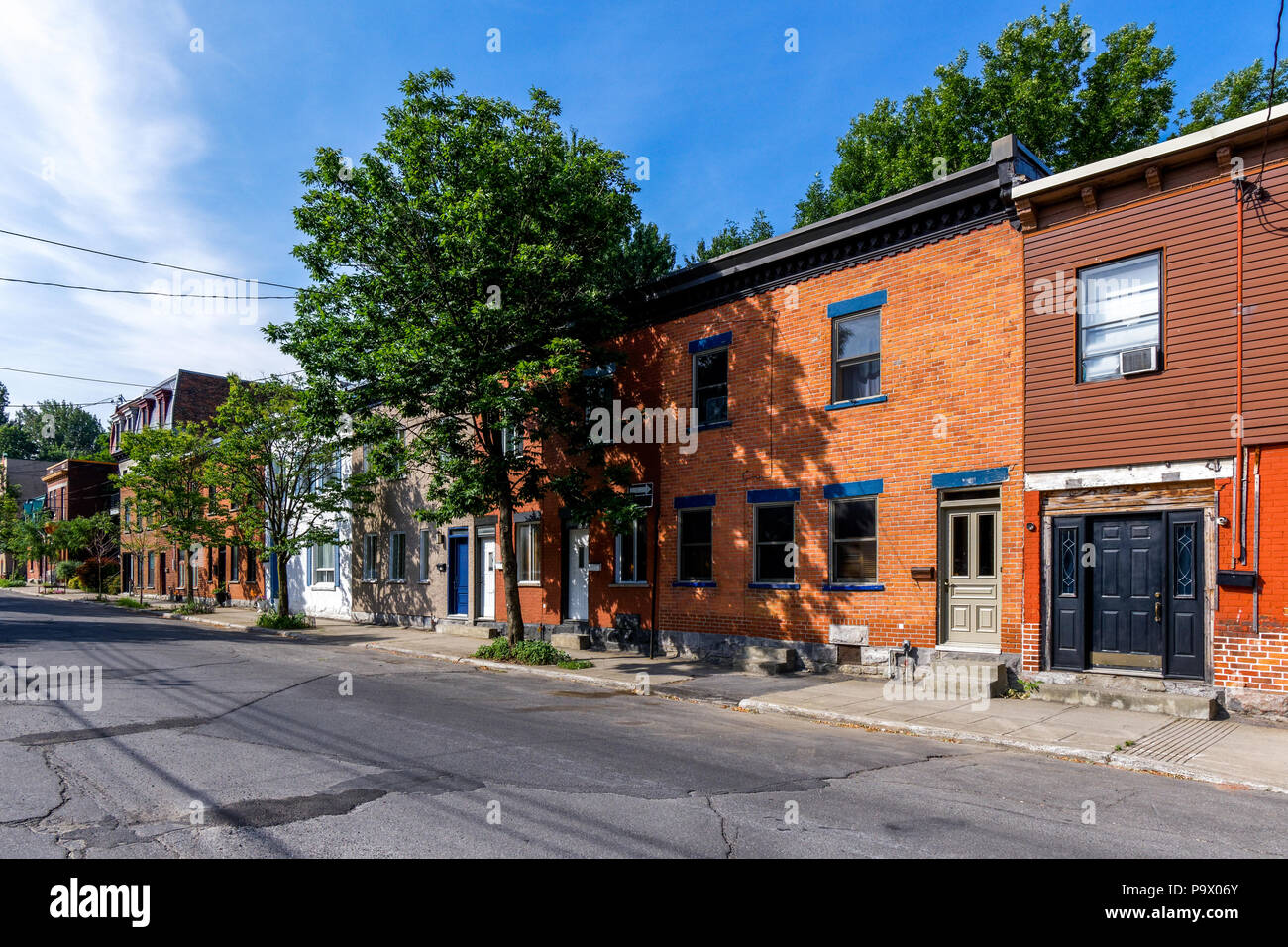 Montreal SOUTH WEST STREET case di mattoni Foto Stock