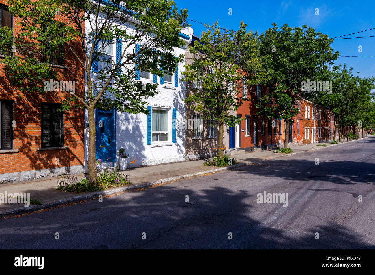 Montreal SOUTH WEST STREET case di mattoni Foto Stock
