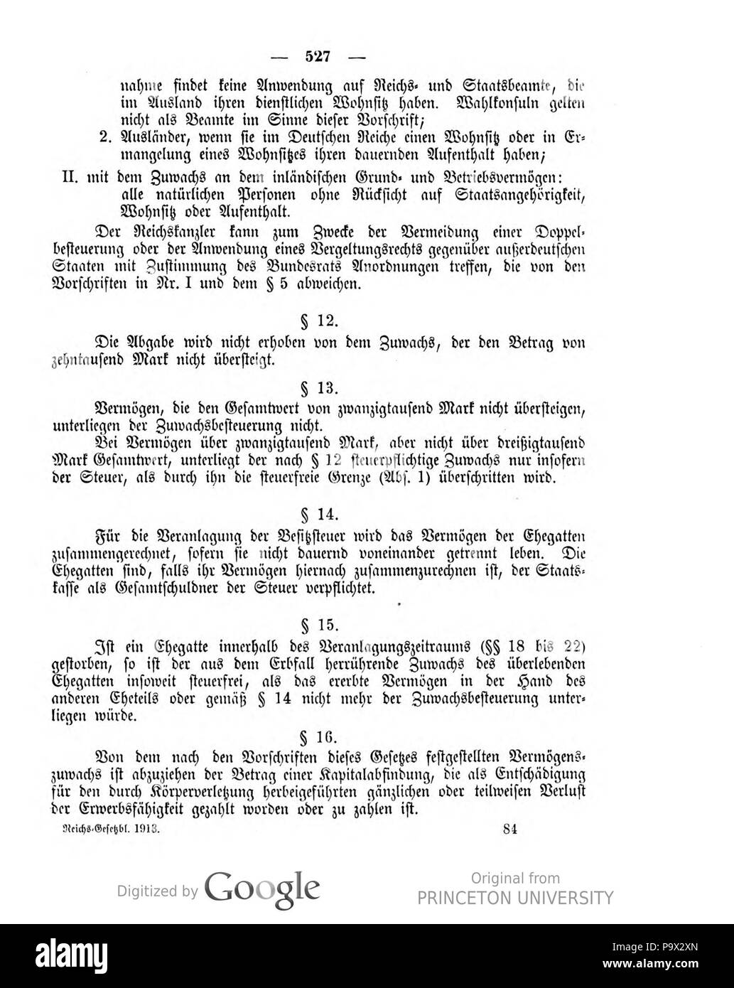 453 Deutsches Reichsgesetzblatt 1913 041 527 Foto Stock