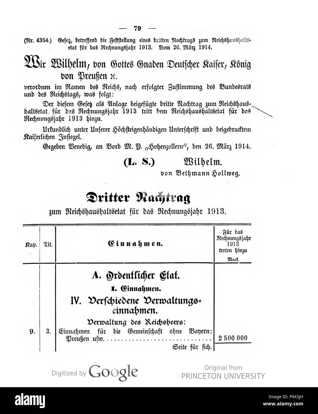 455 Deutsches Reichsgesetzblatt 1914 016 079 Foto Stock