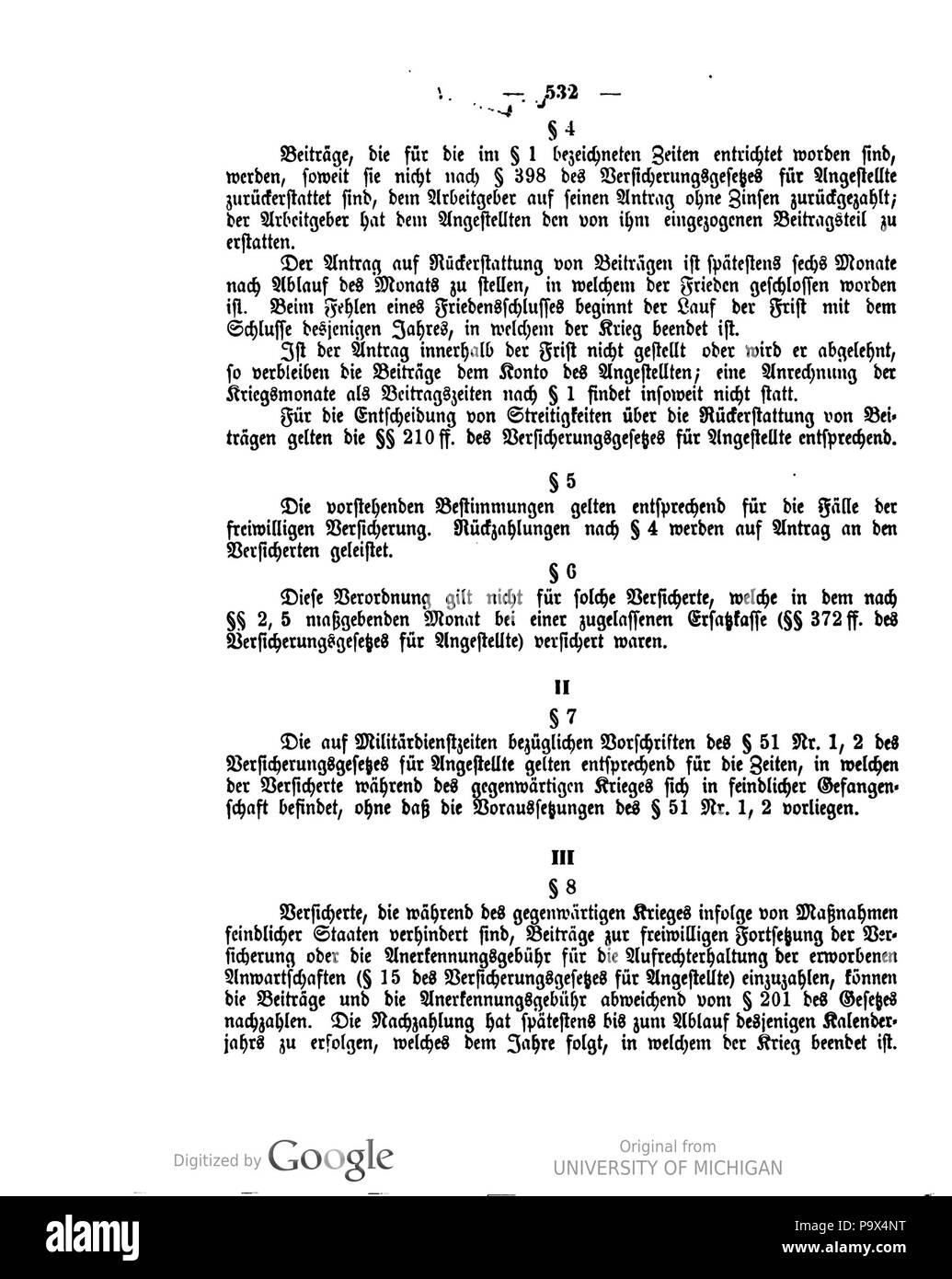 461 Deutsches Reichsgesetzblatt 1915 112 532 Foto Stock