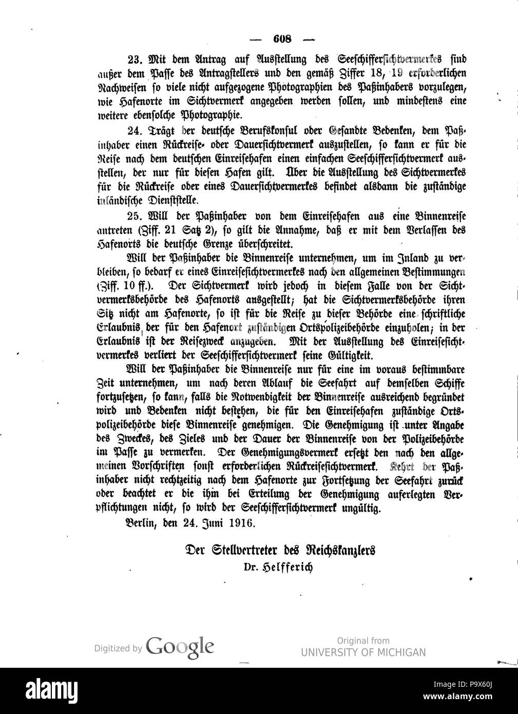 466 Deutsches Reichsgesetzblatt 1916 143 0608 Foto Stock
