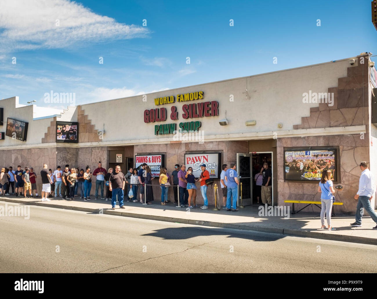 L'oro e argento pedina negozio di TV pedina stelle fama in Las Vegas, Nevada, STATI UNITI D'AMERICA Foto Stock