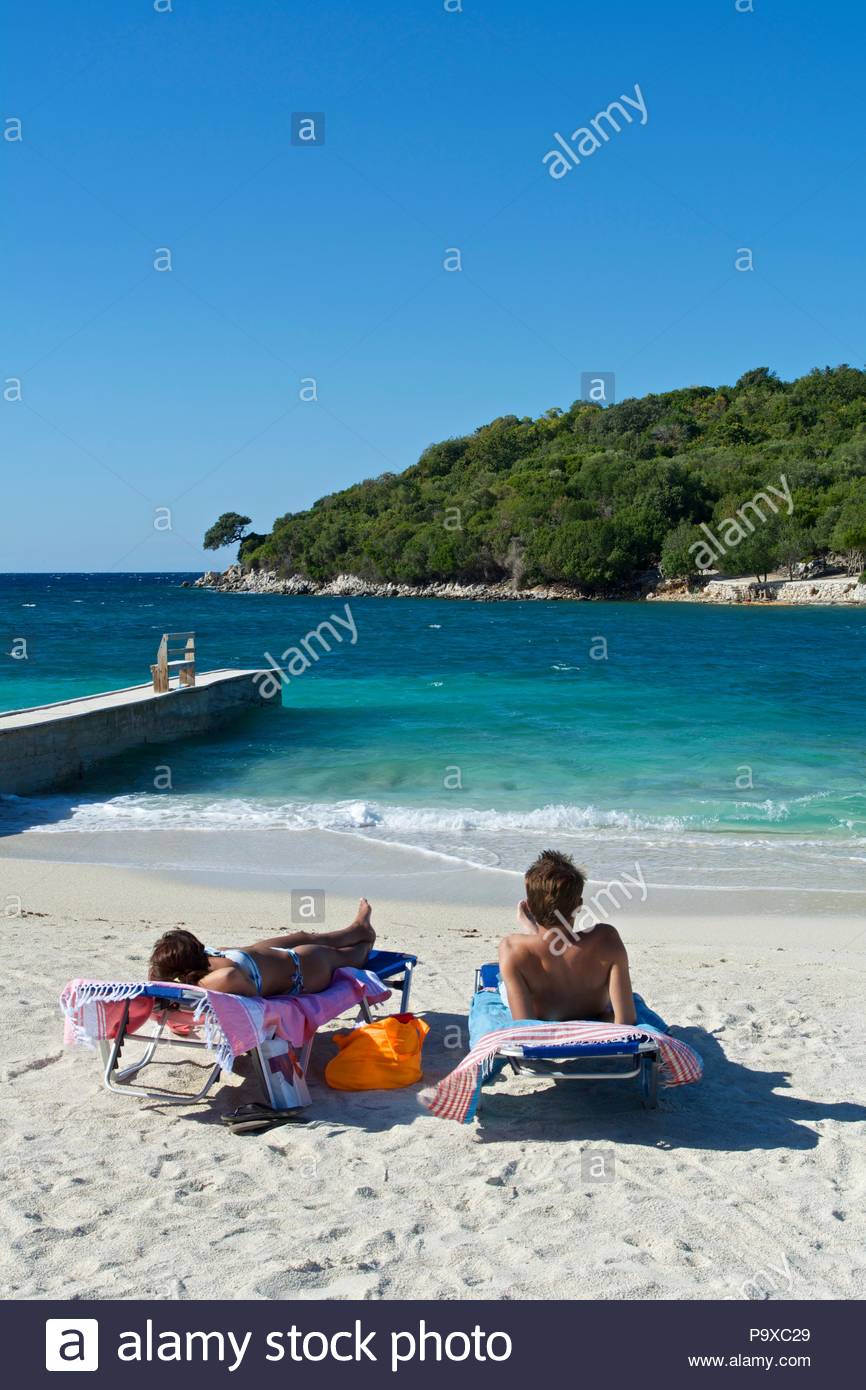 Ksamil Spiaggia Vicino Saranda Albania Foto Immagine Stock