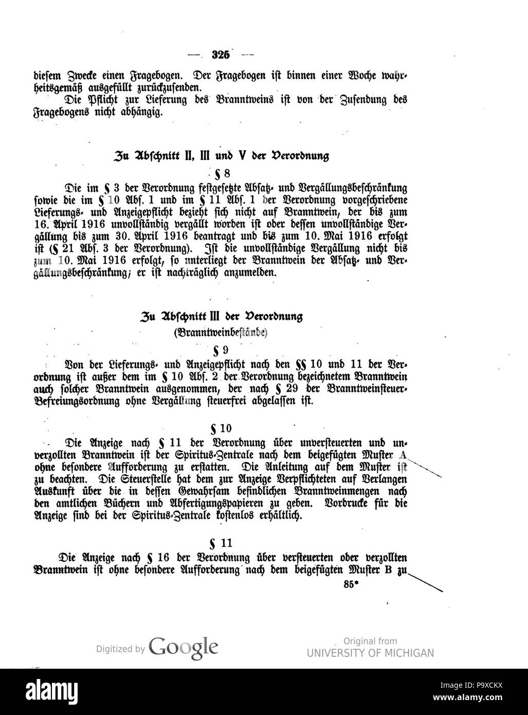 464 Deutsches Reichsgesetzblatt 1916 082 0325 Foto Stock